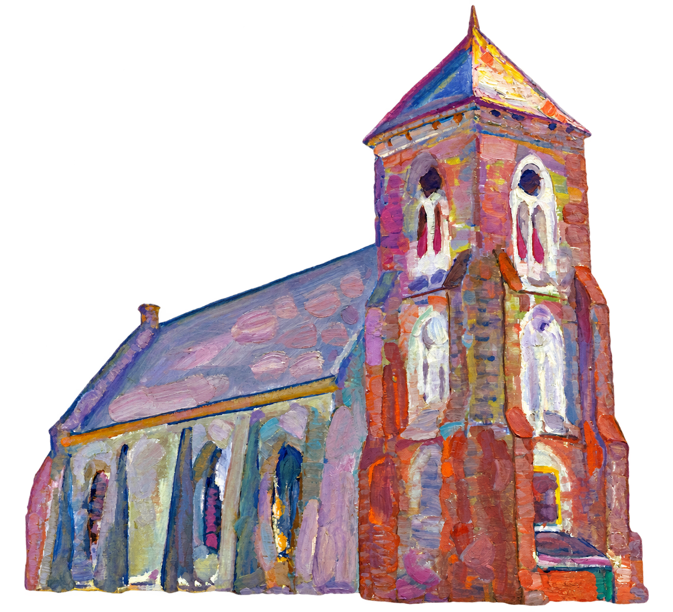 Geschilderde kerk in Domburg